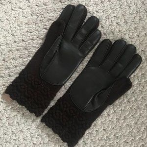 NWOT Aris Vintage faux leather & knit gloves